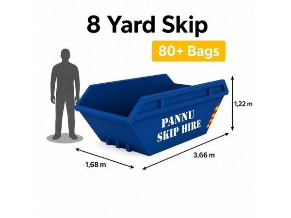 8 yard builders skip for construction and heavy waste