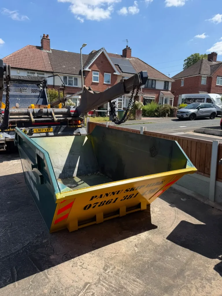 Pannu Skip Hire skip delivered on a job in Stafford